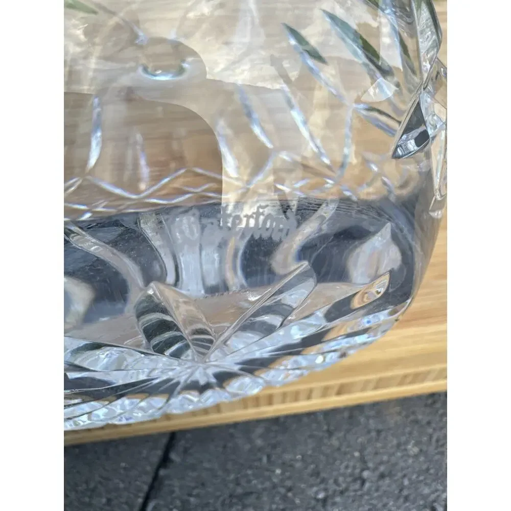 Waterford Ireland Lismore Crystal Jug Pitcher Ice Lip 6 1/4